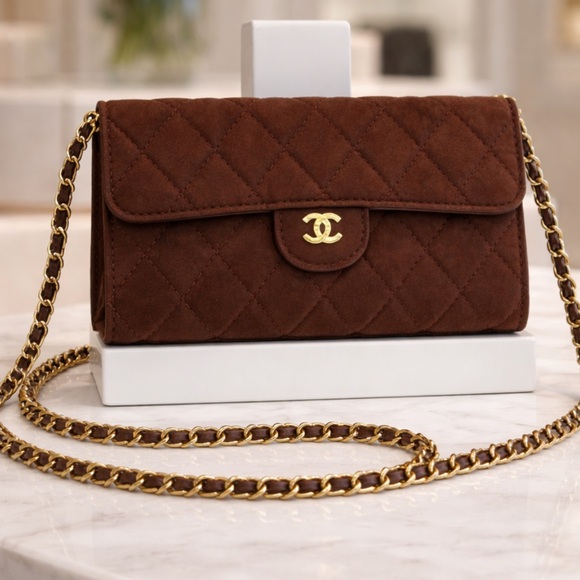 CHANEL Handbags - Chanel suede wallet on chain